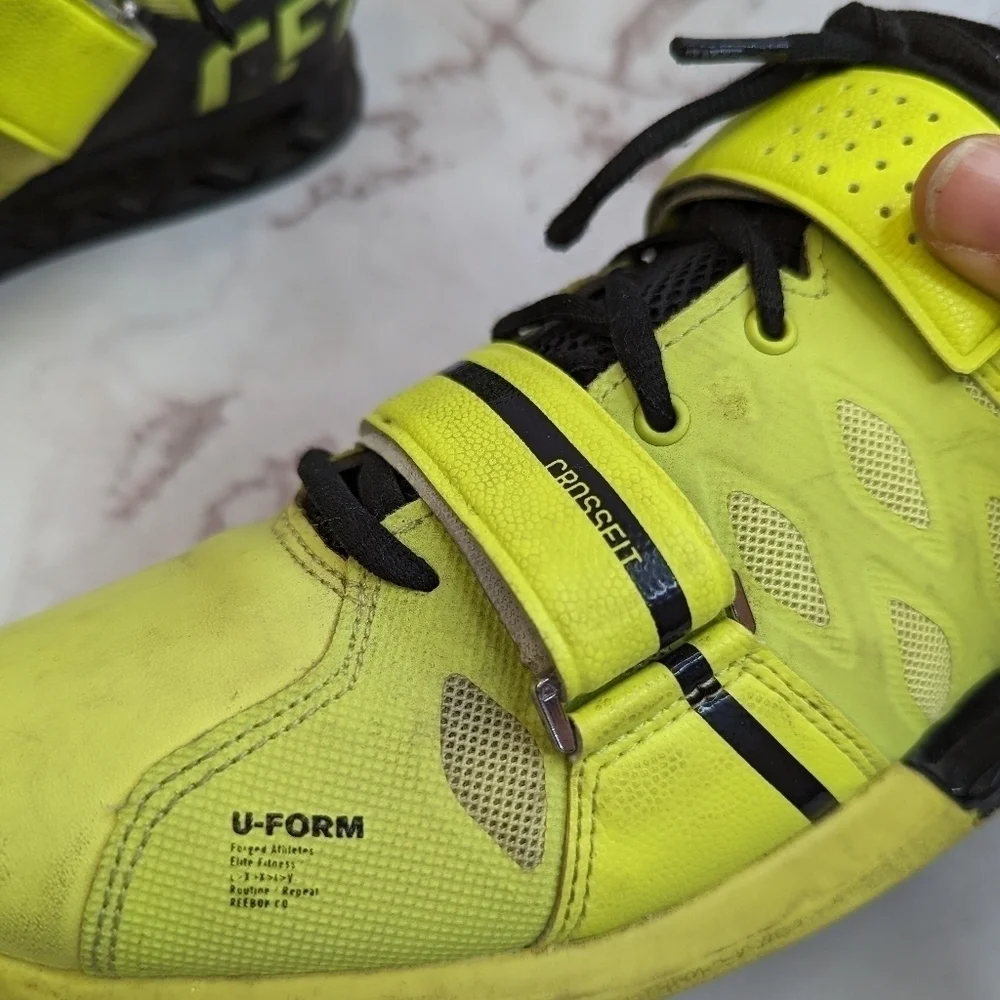 Reebok CrossFit Shoe Men 9 Yellow U Form Lifter Plus 2.0 CF74 109353471